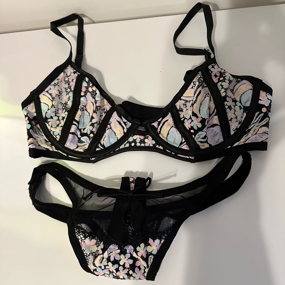 For Love & Lemons 2-Piece Set in Floral Neon